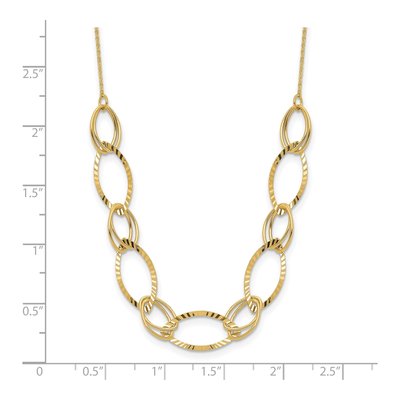 14K Yellow Gold Diamond-Cut Oval Link Necklace – view 4