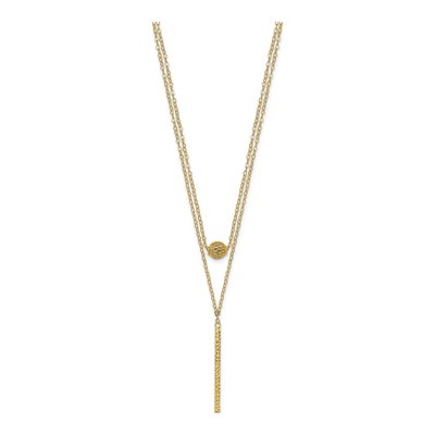 14K Yellow Gold Double Layer Filigree Bar Necklace – view 3