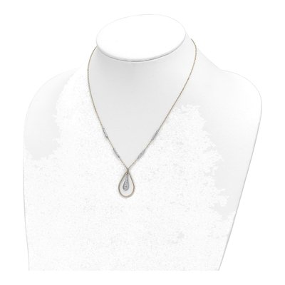 14K Two-Tone Gold Teardrop Bar Necklace – view 5