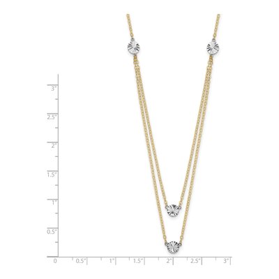 14K Two-Tone Gold Diamond-Cut Disc Necklace – view 4
