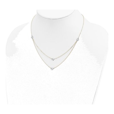 14K Two-Tone Gold Diamond-Cut Disc Necklace – view 5