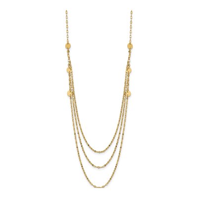 14K Yellow Gold Triple Layer Circles Necklace – view 3