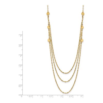 14K Yellow Gold Triple Layer Circles Necklace – view 4
