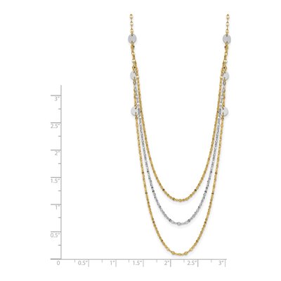 14K Two-Tone Gold Triple Circle Fancy Necklace – view 4