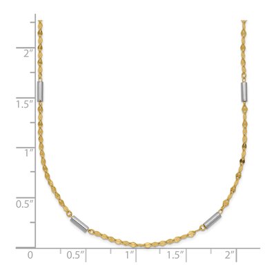 14K Two-Tone Gold Diamond-Cut Bar Necklace – view 4