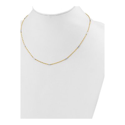 14K Two-Tone Gold Diamond-Cut Bar Necklace – view 5