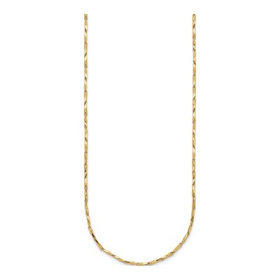 14K Yellow Gold 1.06mm Diamond-Cut Fancy Link Chain – view 3