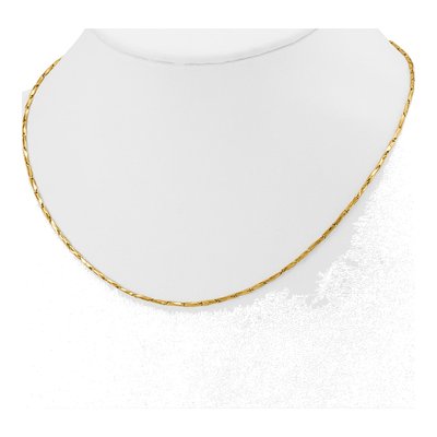 14K Yellow Gold 1.06mm Diamond-Cut Fancy Link Chain – view 5