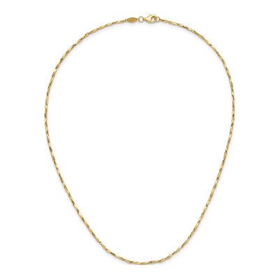 14K Yellow Gold 1.06mm Diamond-Cut Fancy Link Chain – view 6