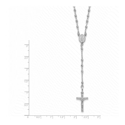 14K White Gold Rosary Necklace – view 4