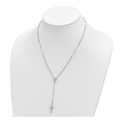 14K White Gold Rosary Necklace – view 5