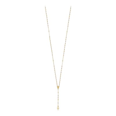 14K Tri-Color Gold Rosary Necklace – view 3