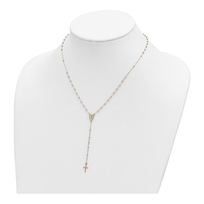 14K Tri-Color Gold Rosary Necklace – view 5