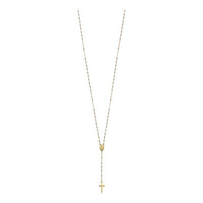 14K Tri-Color Gold Rosary Necklace – view 3