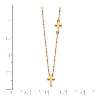 14K Yellow Gold Sideways Cross Necklace – view 4