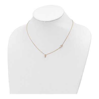 14K Yellow Gold Sideways Cross Necklace – view 5