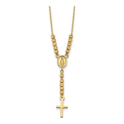 14K Yellow Gold Miraculous Medal Y-Necklace