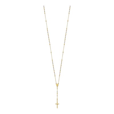 14K Tri-Color Gold Rosary Necklace – view 3
