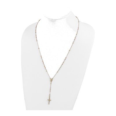 14K Tri-Color Gold Rosary Necklace – view 5