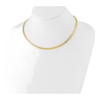 14K Yellow Gold Reversible Omega Necklace – view 3