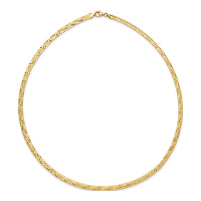 14K Yellow Gold Reversible Omega Necklace – view 4
