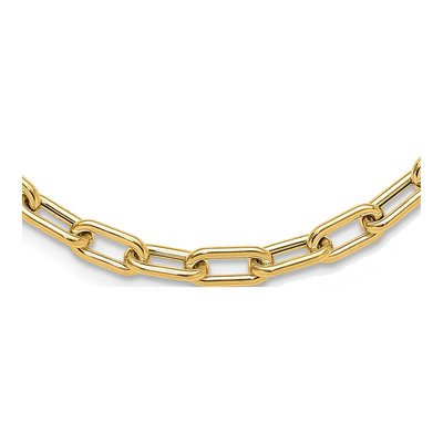 14K Yellow Gold 5.1mm Oval Toggle Cable Chain