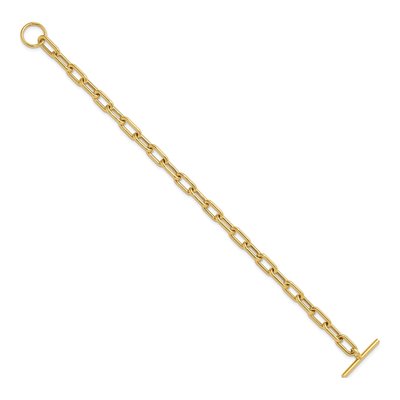 14K Yellow Gold 5mm Toggle Oval Cable Chain Bracelet – view 3