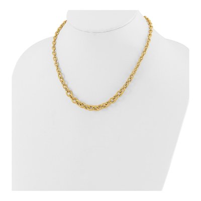 14K Yellow Gold 8.3mm Graduated Fancy Cable Chain – view 3