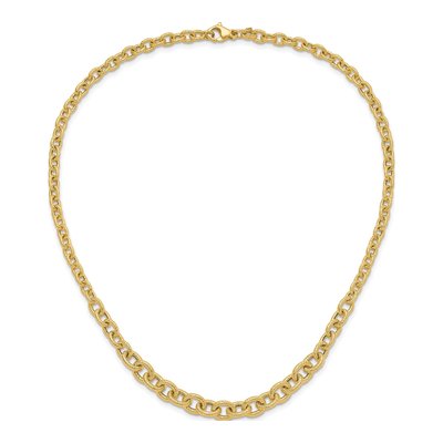 14K Yellow Gold 8.3mm Graduated Fancy Cable Chain – view 4