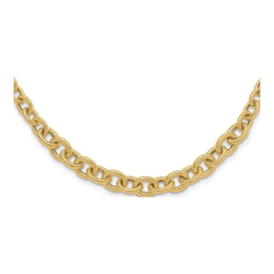 14K Yellow Gold 8.3mm Graduated Fancy Cable Chain
