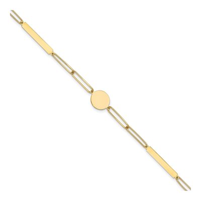 14K Yellow Gold 10mm Paperclip Chain Bracelet