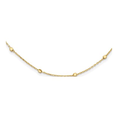 14K Yellow Gold Cube Station Necklace