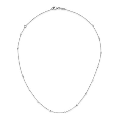 14K White Gold Cube Station Necklace – view 3