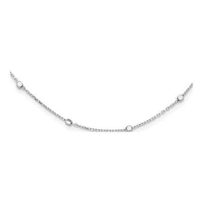 14K White Gold Cube Station Necklace
