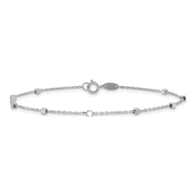 14K White Gold Cube Station Bracelet – view 3
