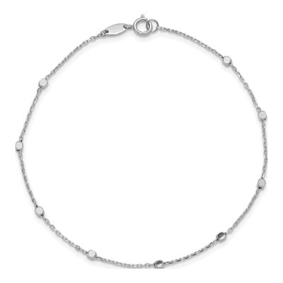 14K White Gold Cube Station Bracelet – view 4