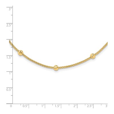 14K Yellow Gold Beaded Mesh Necklace – view 4