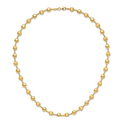 14K Yellow Gold Beaded Ball Necklace – view 4