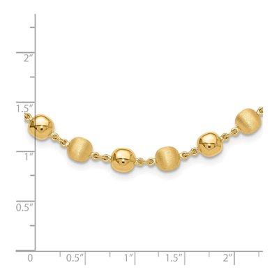 14K Yellow Gold Beaded Ball Necklace – view 5