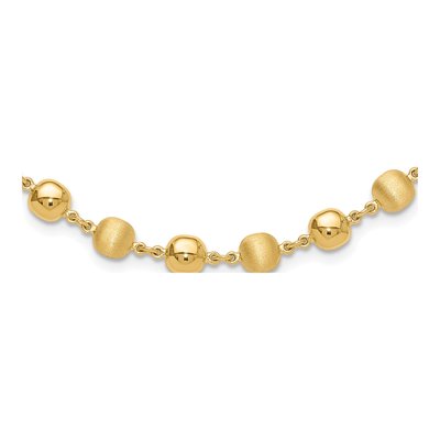 14K Yellow Gold Beaded Ball Necklace