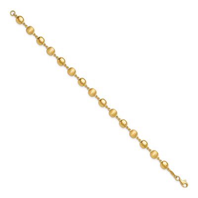 14K Yellow Gold 4mm Puffed Circles Fancy Link Chain Bracelet – view 2