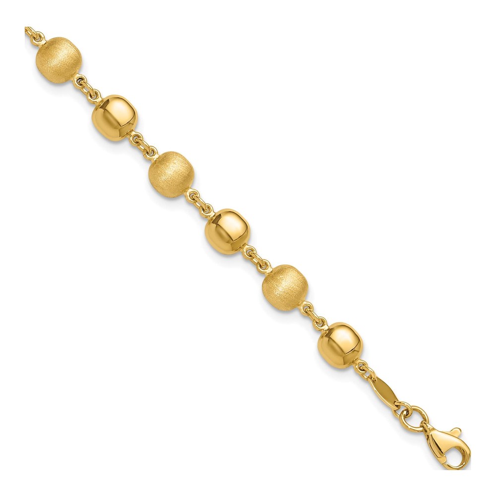 14K Yellow Gold 5.5mm Puffed Circles 7.5" Bracelet