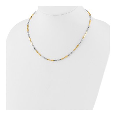 14K Two-Tone Gold Oval Bars 18-Inch Necklace – view 3