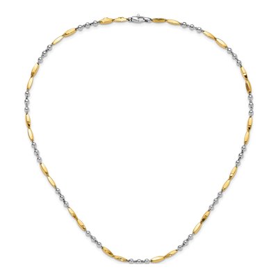 14K Two-Tone Gold Oval Bars 18-Inch Necklace – view 4