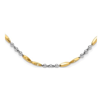 14K Two-Tone Gold Oval Bars 18-Inch Necklace