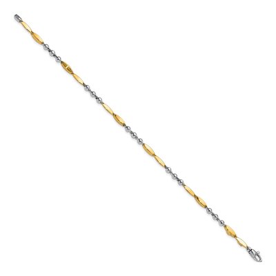 14K Two-Tone Gold 3.3mm Bead Chain Bracelet – view 3