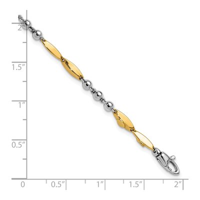14K Two-Tone Gold 3.3mm Bead Chain Bracelet – view 6