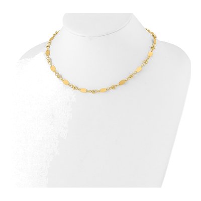 14K Yellow Gold 6mm Diamond-Cut Beaded Fancy Link Chain – view 3