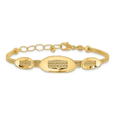14k Yellow Gold Fancy Link Bracelet, 7-8.5in – view 4