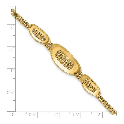 14k Yellow Gold Fancy Link Bracelet, 7-8.5in – view 5